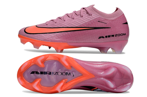 Chuteira Nike Air Zoom Mercurial Vapor 16 Elite FG - Rosa - Pack Scary Good, vista lateral e sola em detalhes.