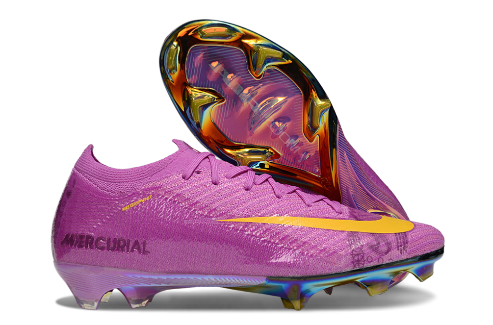 Chuteira Nike Air Zoom Mercurial Vapor 16 Elite FG - Roxa com design vibrante e sola inovadora, ideal para futebol.