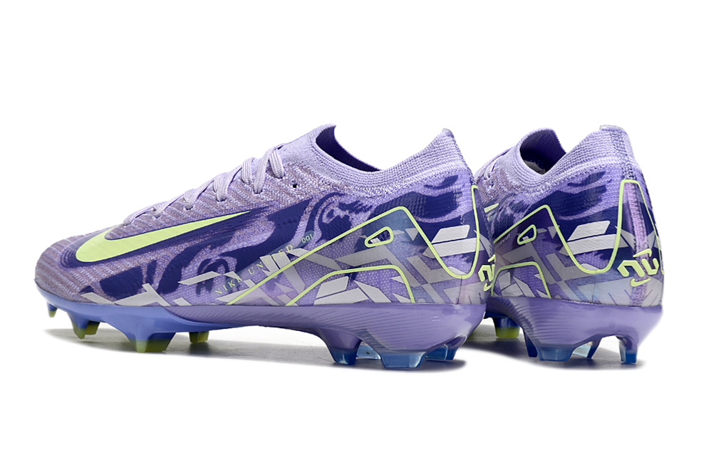 Chuteira Nike Air Zoom Mercurial Vapor 16 Elite FG - Roxa - Pack United, mostrando detalhe do design elegante e tecnologia avançada.