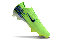 Chuteira Nike Air Zoom Mercurial Vapor 16 Elite FG Verde e Preto lateral em destaque.