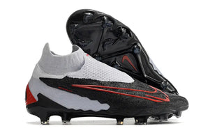 Chuteira Nike Gripknit Phantom GX Elite Dynamic Fit FG Branca, Preta e Vermelha