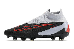 Chuteira Nike Gripknit Phantom GX Elite Dynamic Fit FG Branca, Preta e Vermelha
