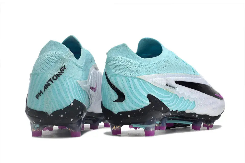 Chuteira Nike Gripknit Phantom GX Elite Dynamic Fit FG Branca e Verde Oceano