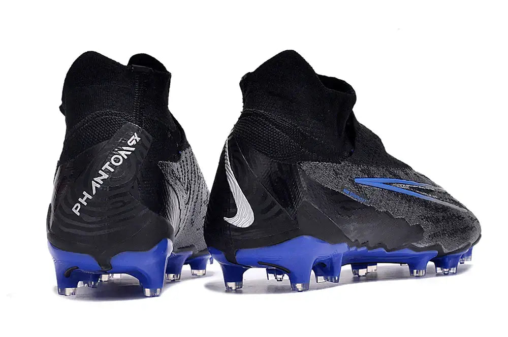 Chuteira Nike Gripknit Phantom GX Elite Dynamic Fit FG Preta e Azul