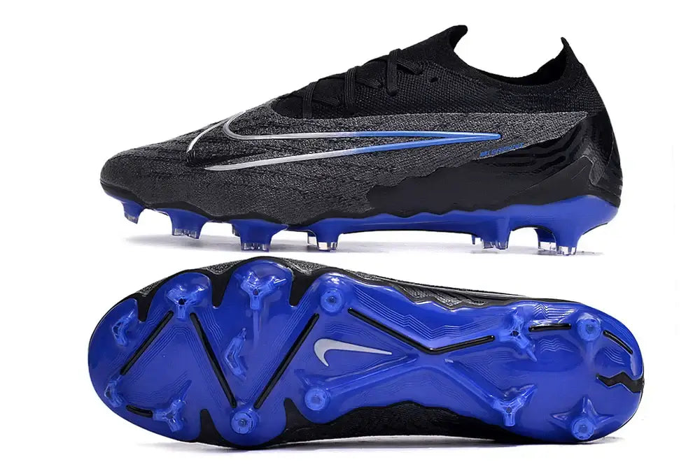 Chuteira Nike Gripknit Phantom GX Elite Dynamic Fit FG Preta e Azul