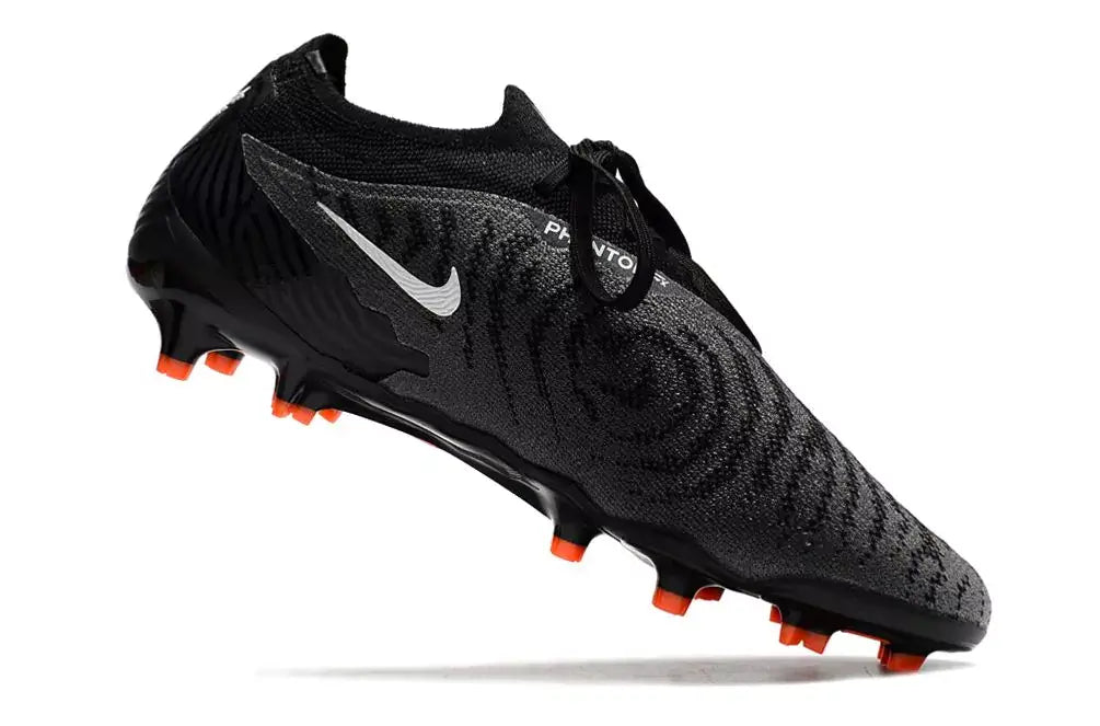 Chuteira Nike Gripknit Phantom GX Elite Dynamic Fit FG Preta e Laranja