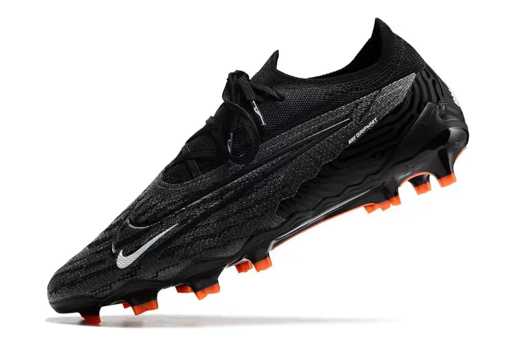 Chuteira Nike Gripknit Phantom GX Elite Dynamic Fit FG Preta e Laranja