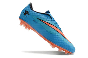 Chuteira Nike Hypervenom Elite FG Azul e Laranja com design vibrante para desempenho em campo.