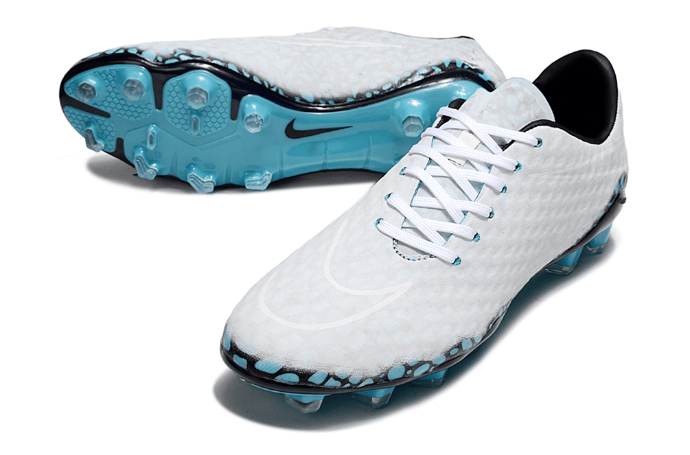 Chuteira Nike Hypervenom RGN Transform Hydra FG - Azul, modelo leve e aerodinâmico para controle em campos naturais.