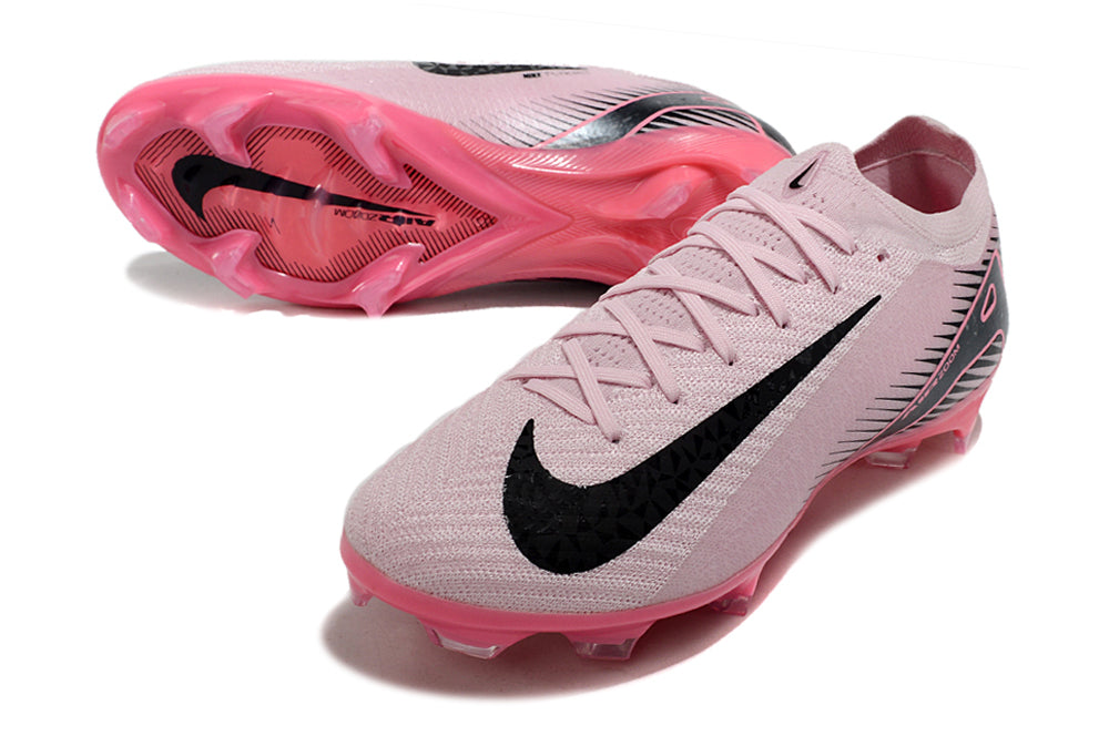 Chuteira Nike Mercurial Air Zoom Vapor 16 Elite FG Rosa e Preto com design arrojado e tecnologia avançada.