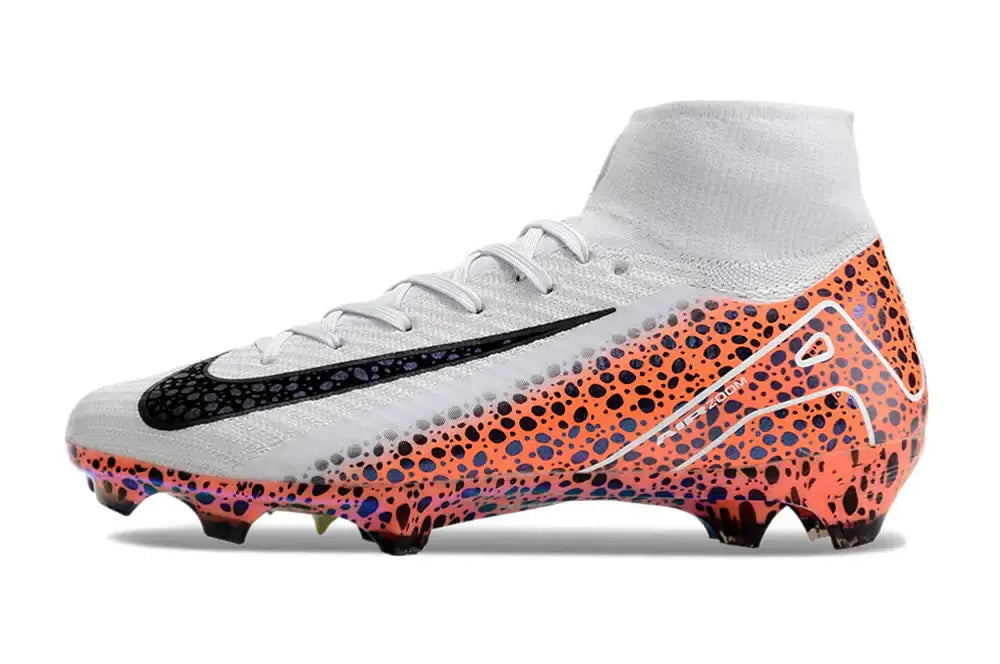 Chuteira Nike Mercurial Superfly 10 ELETRIC FG com design inovador e cores vibrantes para desempenho em campo.