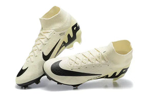 Chuteira Nike Mercurial superfly 9 Air Zoom Ultra FG em branco e preto, ideal para velocidade no futebol.