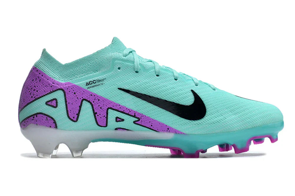 Chuteira Nike Mercurial Vapor 15 Air Zoom FG Azul Oceano e Roxa lateral
