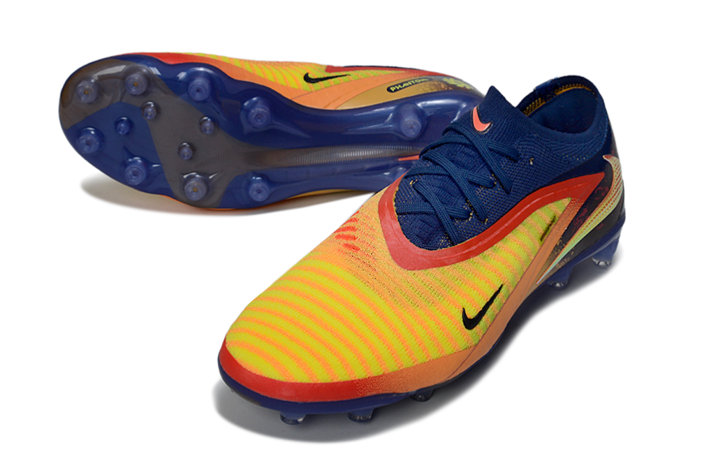 Chuteira Nike Phantom 6 Elite AG Amarela e Azul - Erling Haaland em destaque para otimização de SEO pro google.