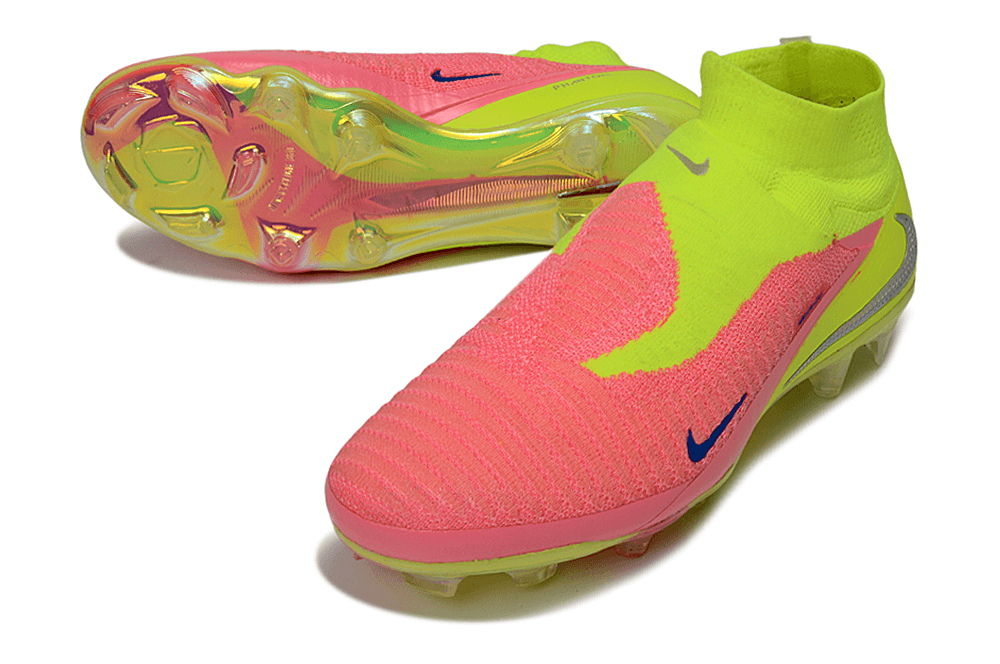 Chuteira Nike Phantom 6 Elite DF FG Rosa e Amarela