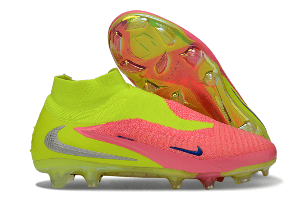 Chuteira Nike Phantom 6 Elite DF FG Rosa e Amarela