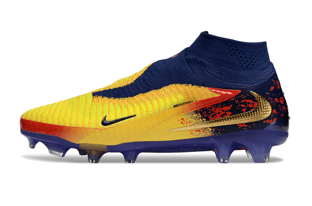 Chuteira Nike Phantom 6 Elite Edição Especial Haaland FG - Azul, Amarela e Vermelha lateral do produto