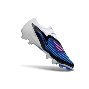 Chuteira Nike Phantom 6 Elite FG - "Attack Pack" em azul e branco com detalhes rosa para futebol.