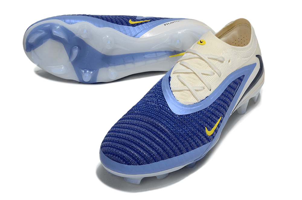 Chuteira Nike Phantom 6 Elite FG Azul e Branca "Fear Nothing"