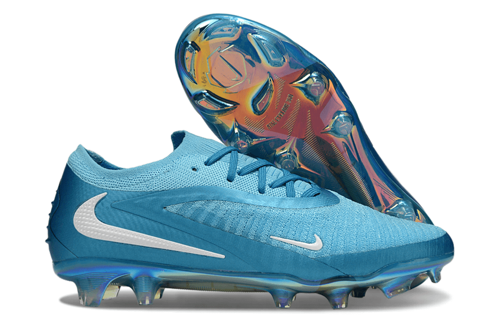 Chuteira Nike Phantom 6 Elite FG - Azul com design aerodinâmico para precisão e controle no campo.