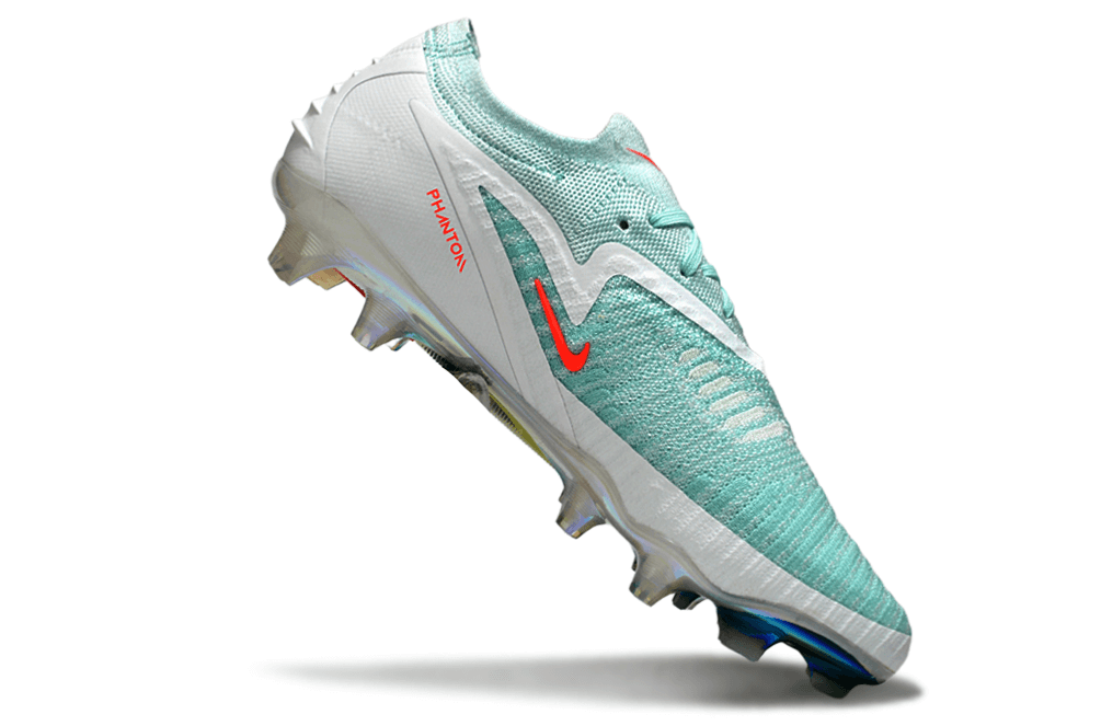 Chuteira Nike Phantom 6 Elite FG - Branco, azul e laranja