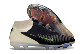 Chuteira Nike Phantom 6 Elite FG "Mamba Mentality" em preto e verde com detalhes inovadores e sola exclusiva.