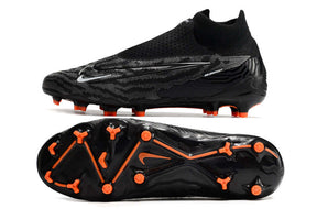 Chuteira Nike Phantom GX Elite FG Preta - Entrega Imediata com design elegante e sola laranja para melhor tração.