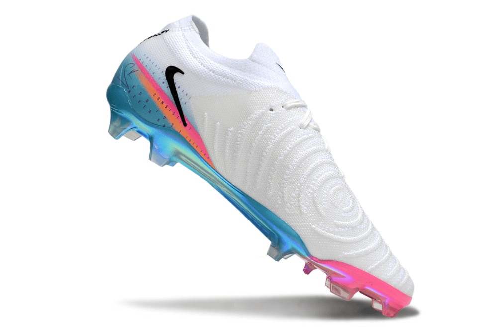 Chuteira Nike Phantom GX II Edição Especial FG - Branca, Rosa, Laranja e Azul