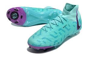 Chuteira Nike Phantom Luna Elite FG Verde e Roxo com design inovador e tecnologia de ponta para desempenho em campo.