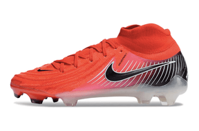 Chuteira Nike Phantom Luna Elite NU FG Vermelha, Preto e Branco lateral em fundo branco.