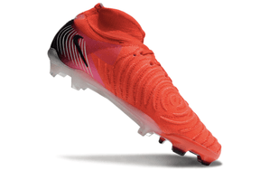 Chuteira Nike Phantom Luna Elite NU FG Vermelha, Preto e Branco com design inovador e sola FG.