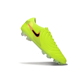 Chuteira Nike Tiempo 10 Elite FG Amarela e Preta em destaque, perfeita para jogadores que buscam performance e estilo.