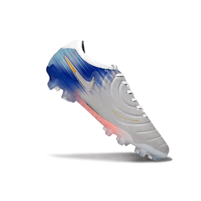 Chuteira Nike Tiempo 10 Elite FG Prata e Azul "United Pack" com design premium e cores vibrantes.