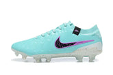 Chuteira Nike Tiempo Legend 10 FG - Azul vista lateral em couro premium para controle no futebol.