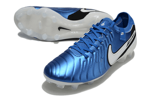 Chuteira Nike Tiempo Legend 10 FG - Azul - Pack Ambition com design em azul e sola com travas para futebol.