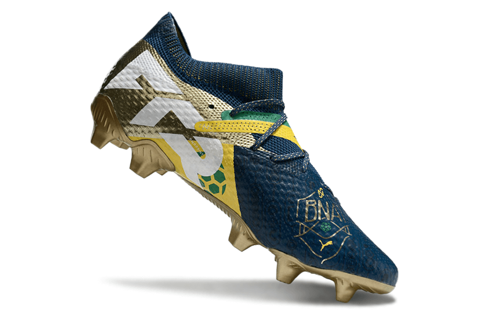 Chuteira Puma Future 7 FG - NJR com design inspirado no Brasil e assinatura de Neymar Jr.