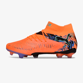 Chuteira Puma Future 8 FG - Laranjada e Roxo com design inovador e sola FG