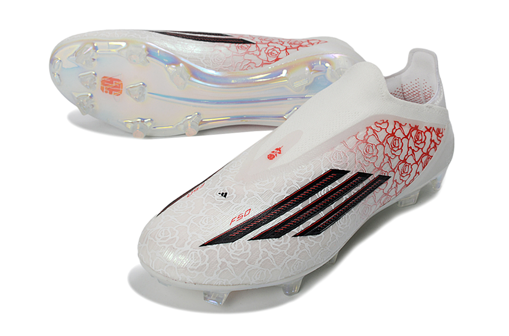Chuteira Adidas F50 FG Elite Branca e Rosa "Lamine Yamal"