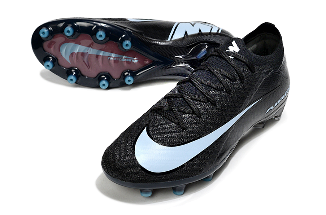 Chuteira Nike AIR Zoom Mercurial Vapor 16 Elite AG - Preta e Azul - Pack Shadow