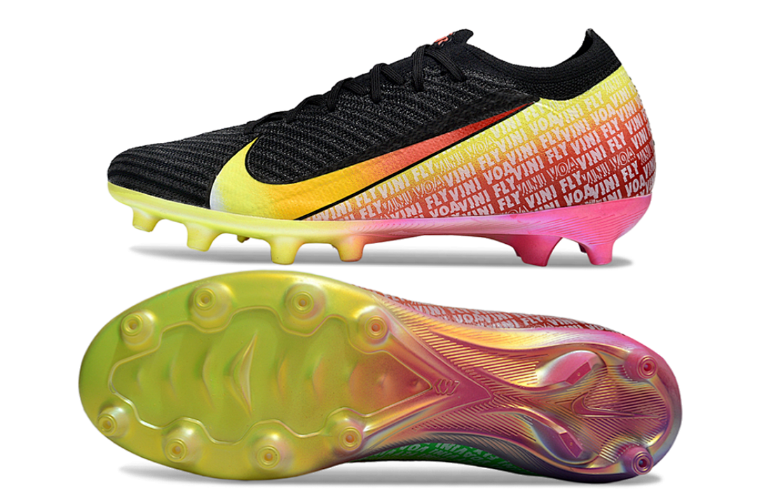 Chuteira Nike Mercurial Vapor 16 Elite "Vini jr" AG - Preta, Vermelha e Amarela