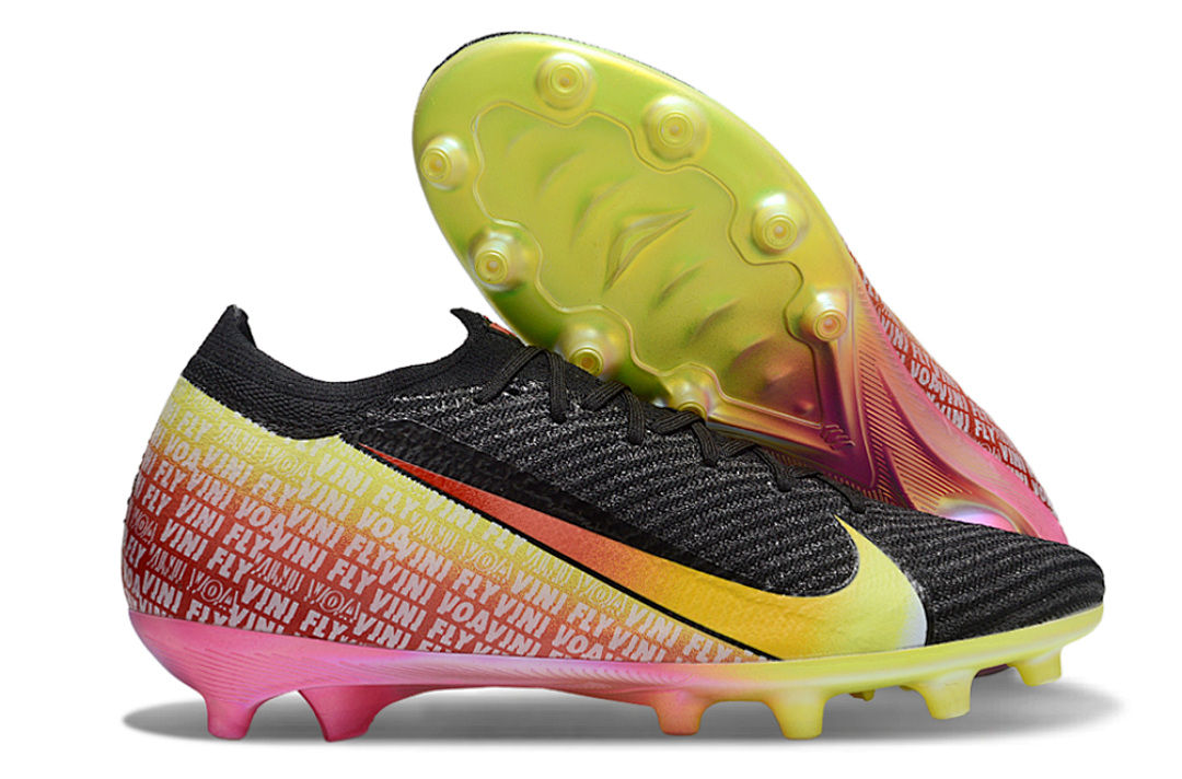 Chuteira Nike Mercurial Vapor 16 Elite "Vini jr" AG - Preta, Vermelha e Amarela