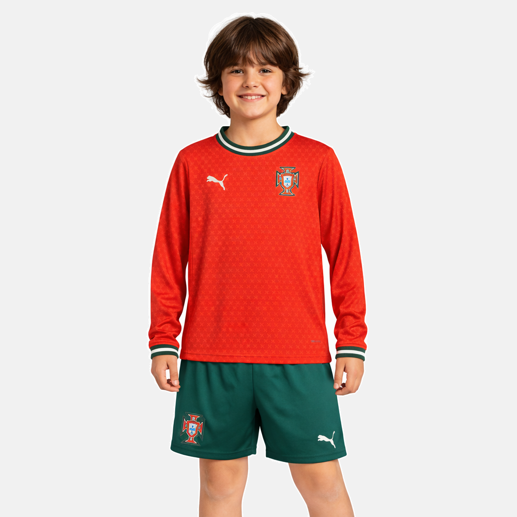 Conjunto Infantil Portugal Principal Manga Longa - 2025