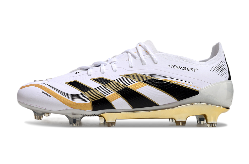 Chuteira Adidas Predator Elite FG - Branca e Dourada "Teamgeist"