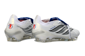 Chuteira Adidas Predator Elite FG 26 - Branca e Azul "Bellingham"