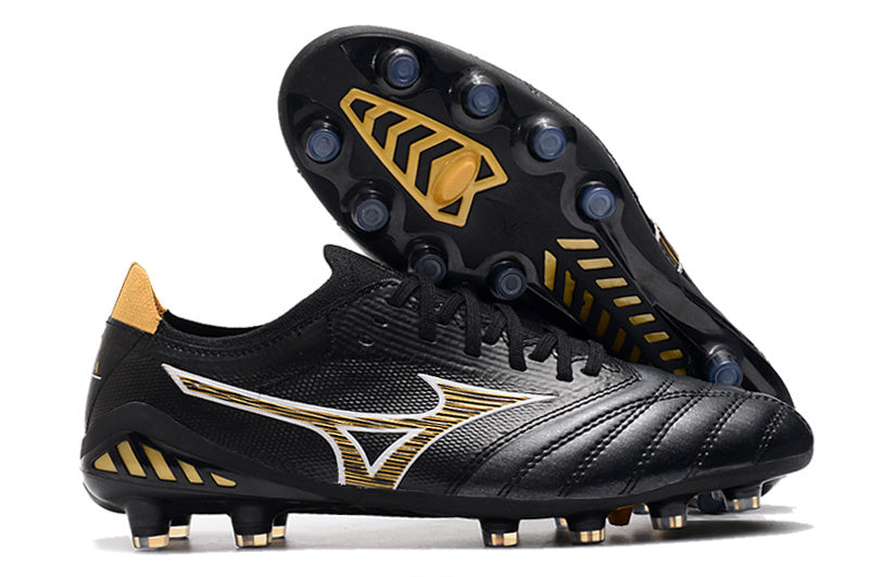 Chuteira Mizuno Morelia Neo 3 FG Preta e Amarela