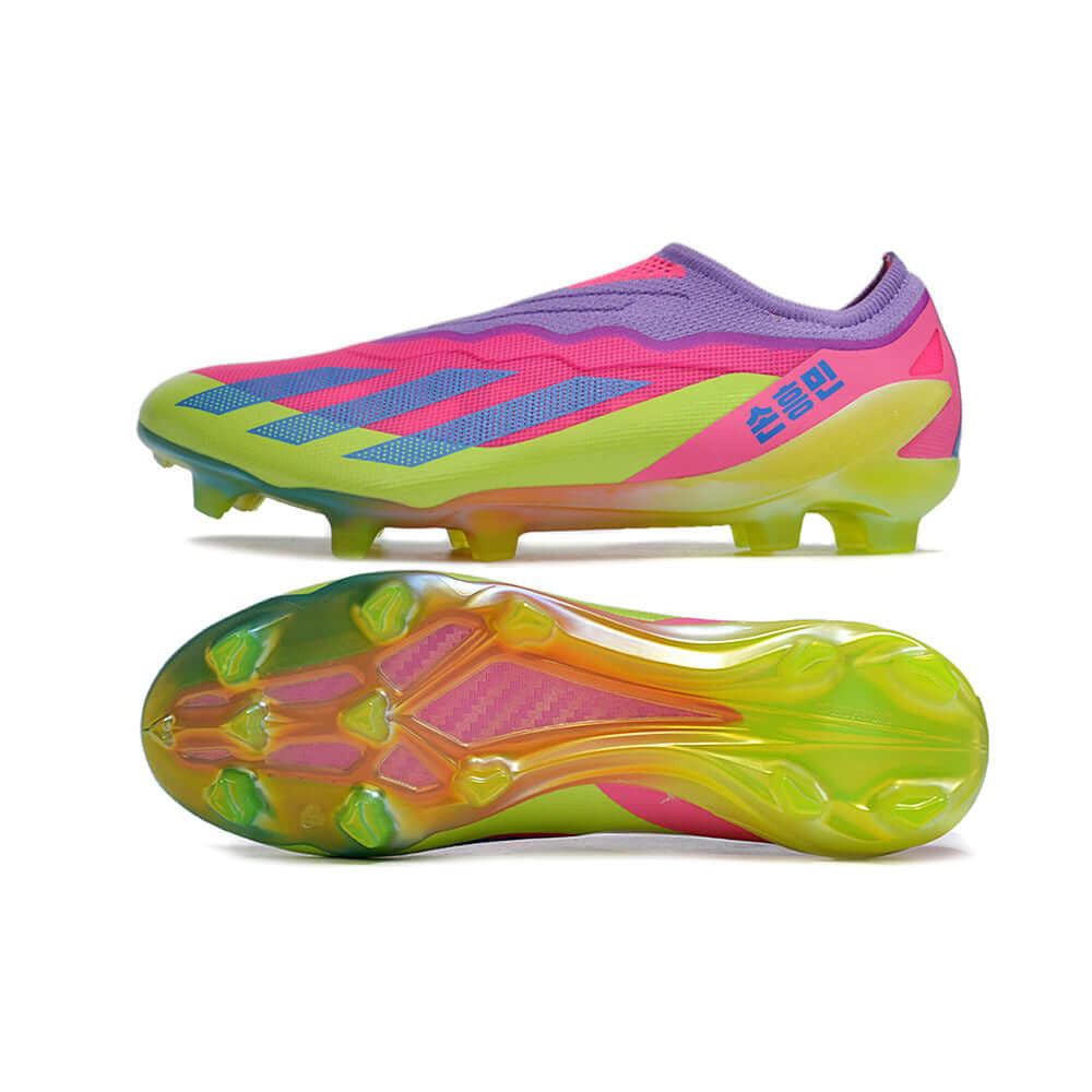 Chuteira Adidas X Crazyfast FG Elite .1 Rosa e Verde
