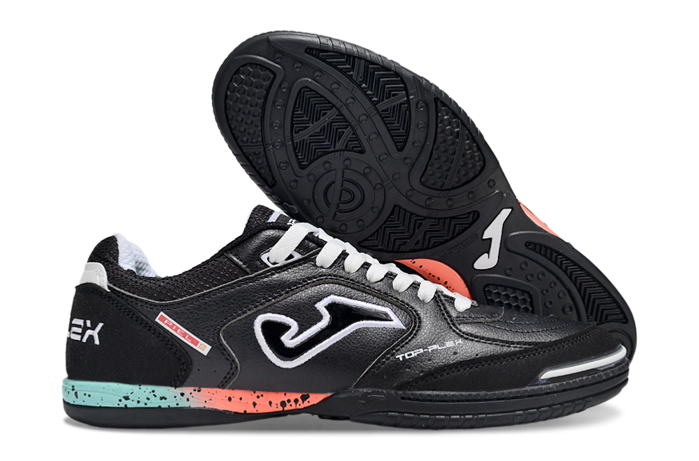 Chuteira Futsal Joma Top Flex Rebound IC Preta e Branca