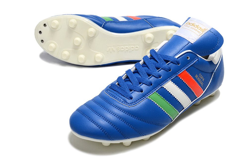 Chuteira Adidas Copa Mundial FG Azul, Vermelha e Verde