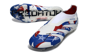 Chuteira Adidas Predator Elite FG LL - Azul, Branca e Vermelha