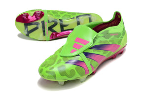 Chuteira Adidas Predator Elite Tongue FG - Verde e Rosa